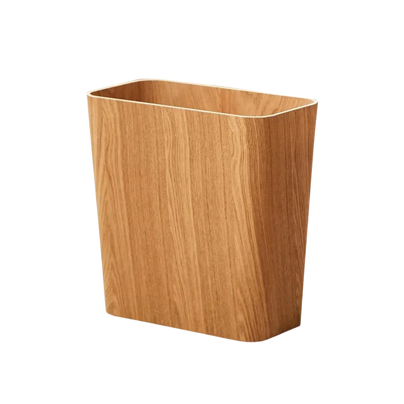Poubelle rectangulaire en bois au design japonais